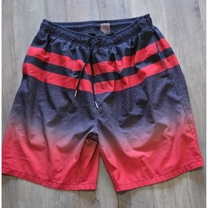 Milankerr Black & Red Lined Swim Trunks Men L